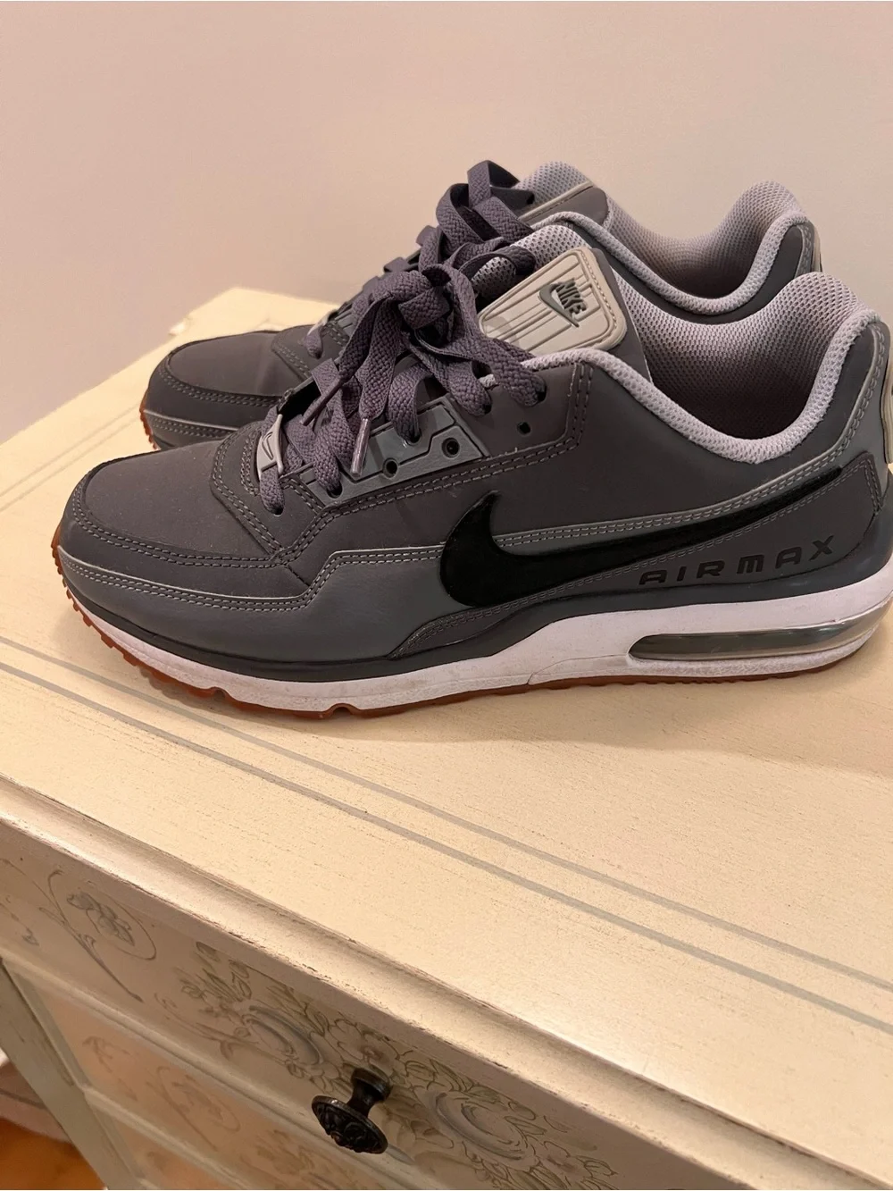 Nike Grey and Black Air Max Sneaker with Gum Sole